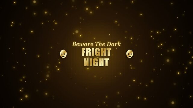 Golden Beware The Dark Fright Night Halloween Typography 4K