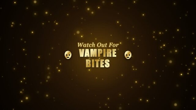 Golden Vampire Bites Watch Out Halloween Typography 4K