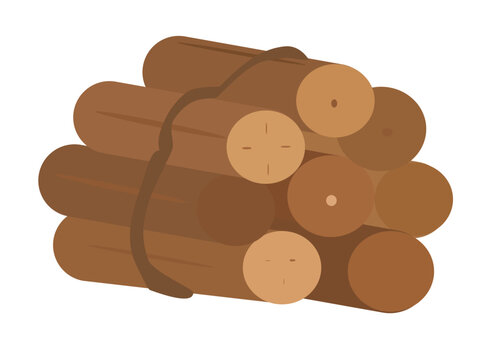 Bundle of Firewood Logs Winter Vector Illustration