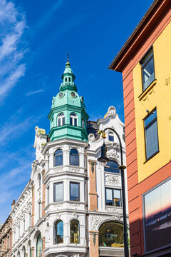 Blick auf historische Geb&auml;ude in Oslo, Norwegen