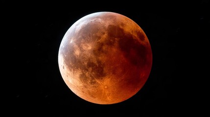 Obraz premium Blood Moon. Red full moon on black background.