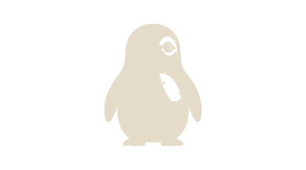 Fototapeta premium Cartoon Ghost Penguin Character with One Eye, Isolated on Transparent Background
