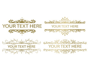 Fototapeta premium Ornate Golden Corner Embellishments Set of luxury golden vintage frames, borders, dividers