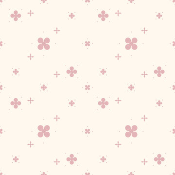 Blush Pink Tiny Floral Seamless Pattern on Cream