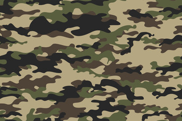 Fototapeta premium Trendy camouflage pattern, seamless army background, vector illustration for printing.
