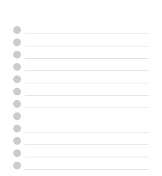 Blank Paper Sheet with Lines and Checkboxes Isolated on Transparent Background