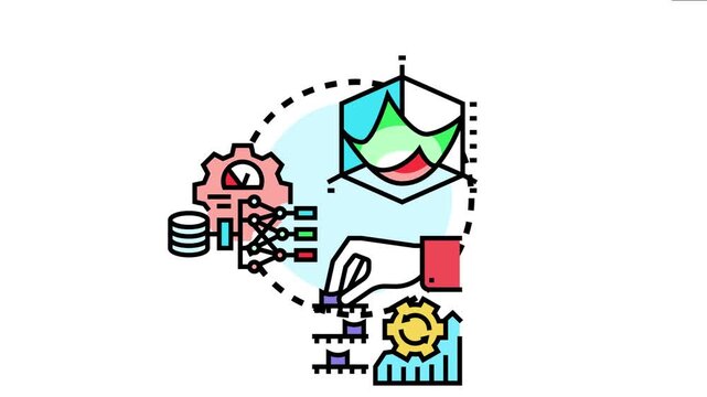 The depicts an optimization procedure involving data processing, algorithmic analysis, and iterative improvements to achieve peak performance and efficient resource utilization