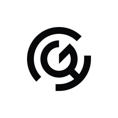 Obraz premium Letter GH HG In Circle Shape Logo