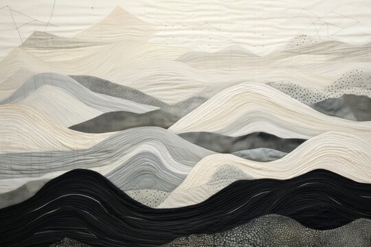 Hills textile art backgrounds.