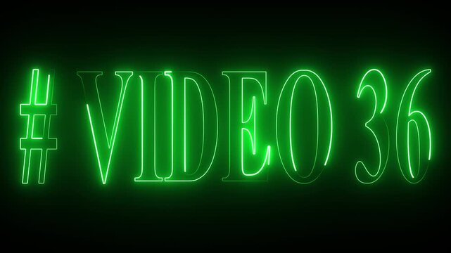 VIDEO - 36 text font with neon light . Video Neon Text advertisement promo animation video with dark background . Glowing neon text animation.