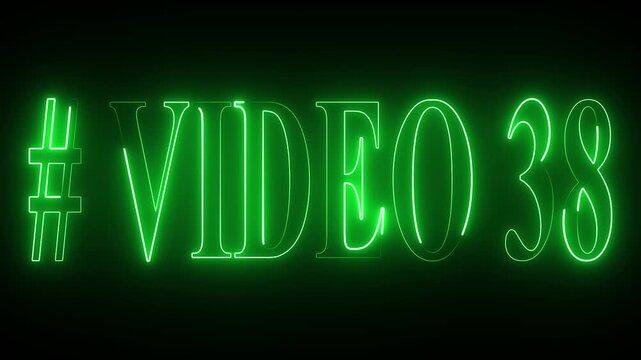 VIDEO - 38 text font with neon light . Video Neon Text advertisement promo animation video with dark background . Glowing neon text animation.