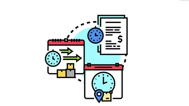 Calendars and clocks illustrate strategic planning for efficient delivery, managing deadlines, and optimizing logistics to achieve successful business outcomes and timely operations
