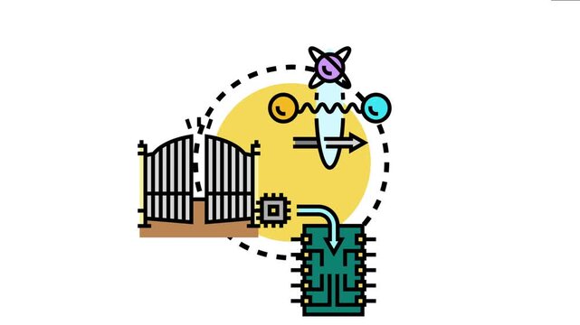 Operator controlling an entry gate, processing access requests through a digital system, combining human interaction with automated security and smart technology