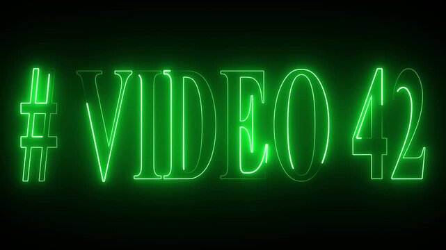 VIDEO - 42 text font with neon light . Video Neon Text advertisement promo animation video with dark background . Glowing neon text animation.