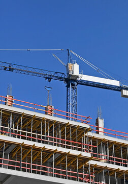 Tower crane load equipment on construction site