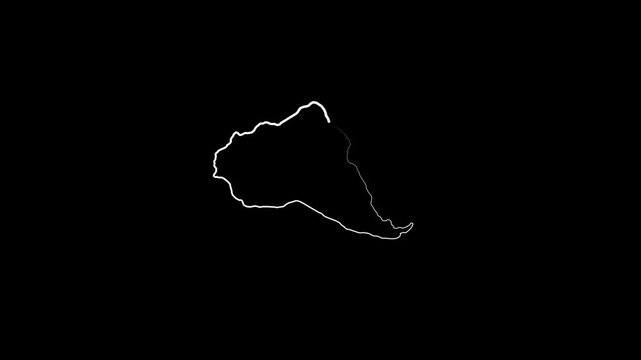 Map of Sri Lanka animation outlines island geography on black. Cartography navigation coordinates guide the map of Sri Lanka animation. Regional coastal surveys frame the map.