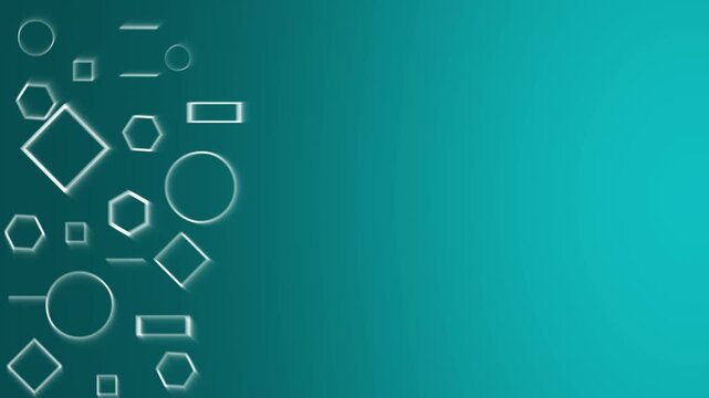 Geometric shapes animation displays glowing vector outlines on dark. Minimalist abstract graphic design visuals fill geometric shapes animation. Modern ambient depth forms shapes.