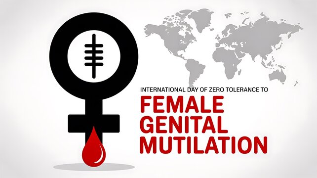 International day of zero tolerance for female genital mutilation awareness design
