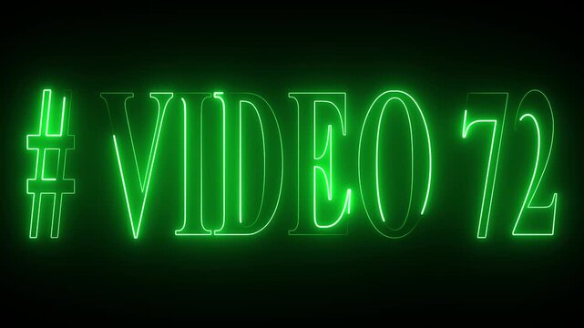 VIDEO - 72 text font with neon light . Video Neon Text advertisement promo animation video with dark background . Glowing neon text animation.