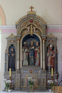 Altar of the Holy Three Kings in the parish church of the Sacred Heart of Jesus in Velika Pisanica, Croatia