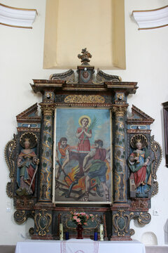 Altar of Saint Vitus in Saint Peter parish church in Sveti Petar Cvrstec, Croatia