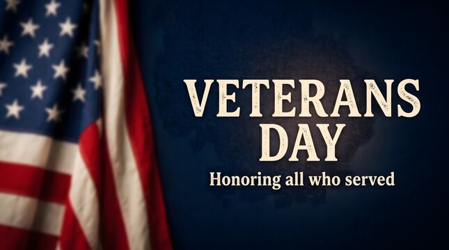 Veterans day background featuring the american flag and text honoring all who have served our country