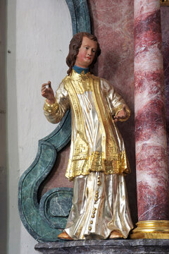 Statue of the Saint on the altar of St. John of Nepomuk in the parish church of Our Lady of Snow in Dubovac, Karlovac, Croatia
