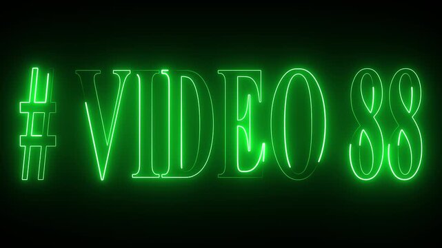 VIDEO - 88 text font with neon light . Video Neon Text advertisement promo animation video with dark background . Glowing neon text animation.