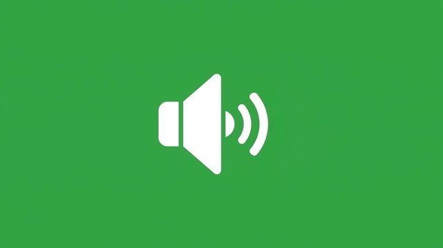 White speaker icon with sound waves on green