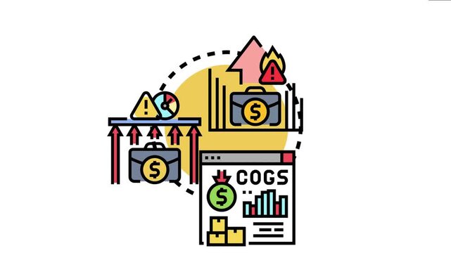 Business process icon strategies for managing and lowering expenses, optimizing financial performance, and achieving cost effectiveness within enterprise operations