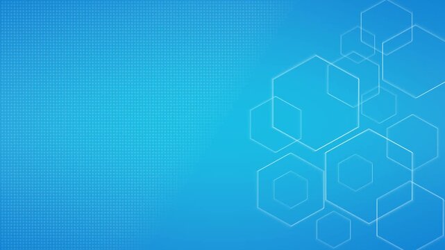 Hexagon grid animation fades across a digital perspective plane. Matrix coordinate data points shift along this hexagon grid animation. Modern technology visual depth defines the grid.
