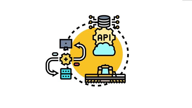 Open maas ecosystem developing platform architecture depicting various interconnected components like cloud api. Database. Server. Computer. And application for seamless data exchange and integration