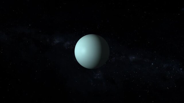 Planet with clouds animation floats across a starry galaxy space. Deep astronomical celestial views highlight planet with clouds animation. Solar system planetary orbits showcase planet.