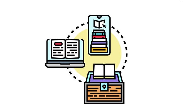 Digital devices providing access to open educational resources, symbolizing knowledge sharing and collaborative online distance learning through a comprehensive e learning platform