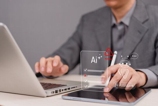 AI Assistant Interface with Digital Workflow Concept