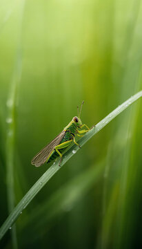 grasshopper on a leaf