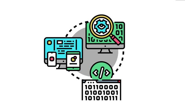 Software developers building, testing, and distributing open source code, creating a collaborative digital library adaptable across various computing platforms and applications