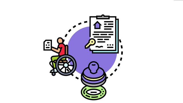 Person in wheelchair signing an online waiver document with a digital signature, emphasizing accessibility in real estate property transactions and agreement processes