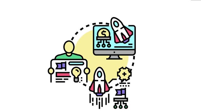 Startup incubators providing crucial support, mentorship, and resources for developing new online businesses, fostering growth and innovation in the digital ecosystem with launching rockets