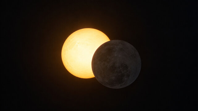 Astrophotography Composite of Solar Eclipse and Moon Alignment