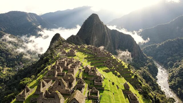 Ancient Inca Citadel of Machu Picchu in Peru, a UNESCO World Heritage Site