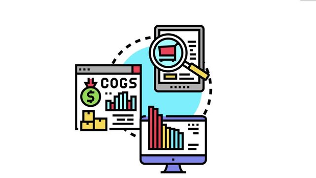 Online product pricing tool visualizing financial data and analyzing cost of goods sold for efficient business management and digital strategy