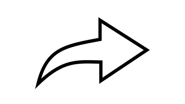 Continuous line animation of pointing arrow, direction and guidance concept