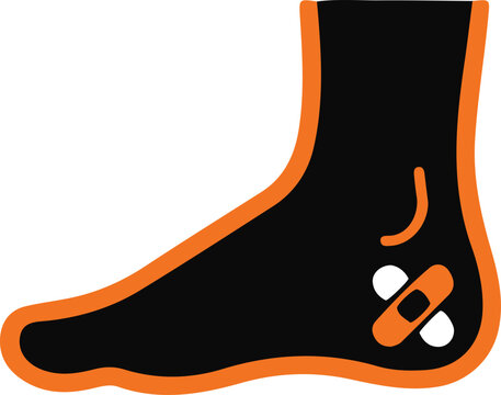 Diabetic Foot Care Wound Bandage Vector Icon