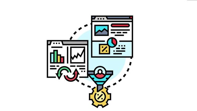 Online conversion rate digital marketing strategy with website analytics, user funnel, data processing, and performance optimization for business growth