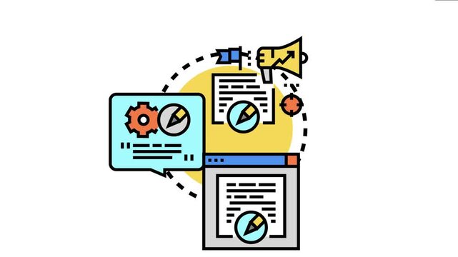 Online content writer creating compelling digital content, developing engaging strategies, and promoting web publications across various platforms for marketing success