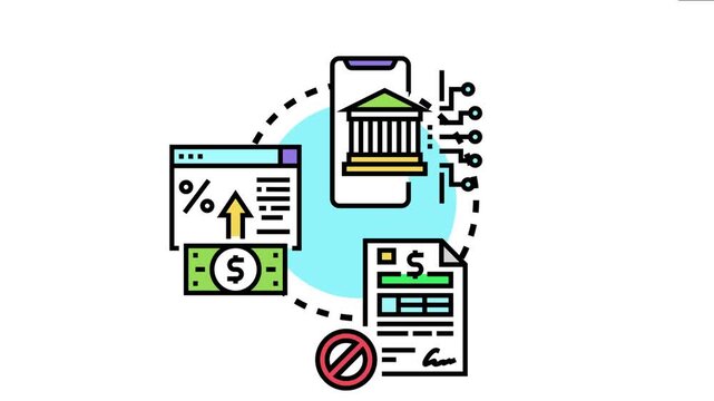 Mobile banking application enabling remote check depositing. Showing a smartphone and a financial document transforming into digital funds
