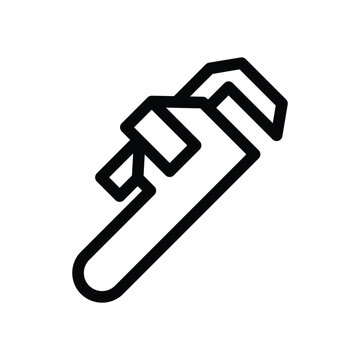 plumbing pipe wrench outline icon vector design good for web or mobile app