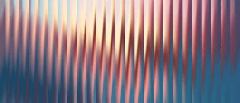 Abstract background, with vertical stripes, in gradient shades, of blue, pink, and warm yellow