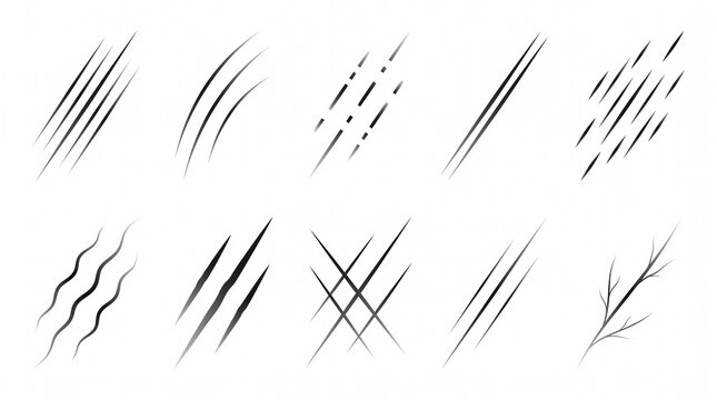 Various scratch marks and claw damage for graphic effects